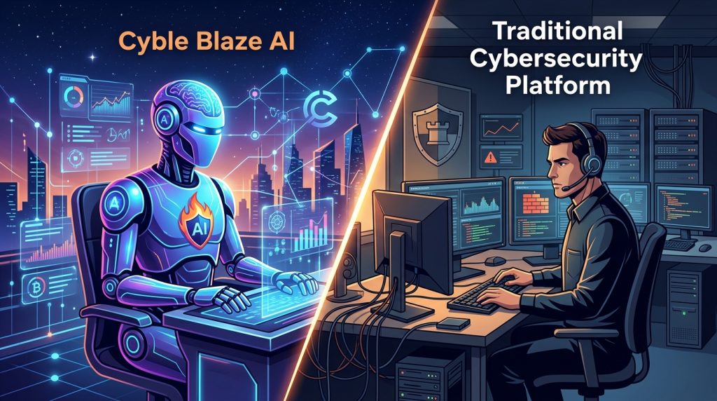 cyble indonesia: Cyble Indonesia: Perbandingan Cyble Blaze AI dan Platform Cybersecurity Tradisional
